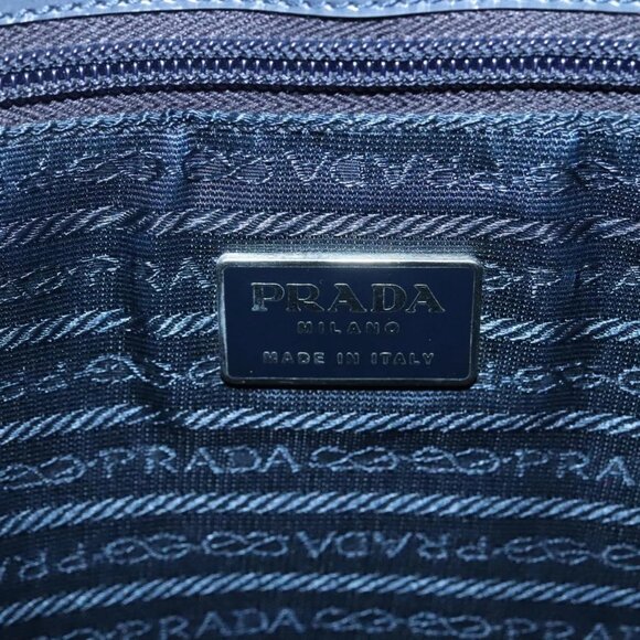 PRADA Hand Bag Enamel Navy Silver Auth bs25904 - Picture 10 of 16